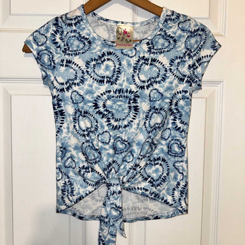 Kids Blue Tie-Dye Short Sleeve Top